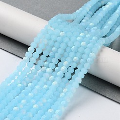 Abalorios de vidrio jade de imitación hebras&nbsp;EGLA-A034-J4mm-MB06
