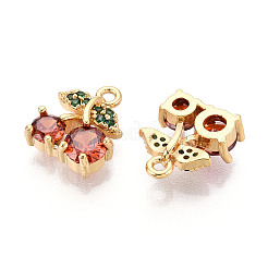 Латунные микропаве прозрачные подвески с фианитом&nbsp;KK-T078-04G-01