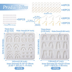 2 шт. 2 стиля подвесных арочных и круглых подвесных коннекторов из силиконовой Молды&nbsp;DIY-TA0005-10