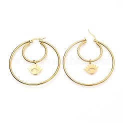 Серьги-кольца из нержавеющей стали 304 EJEW-C501-04G