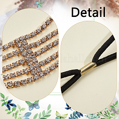 2шт 2-х цветная железная эластичная повязка на голову со стразами&nbsp;OHAR-ME0001-08