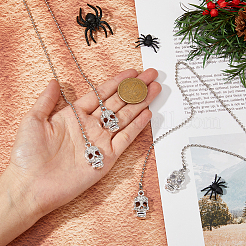 Украшение автомобиля подвеской из сплава черепа со стразами&nbsp;HJEW-AB00406