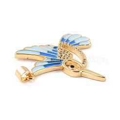 Латунные микропаве прозрачные подвески с фианитом ZIRC-Z018-09G