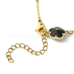 Стеклянные браслеты с цветочными звеньями&nbsp;BJEW-JB10219-03