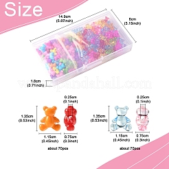 140 шт. 2 вида непрозрачных/прозрачных акриловых бусин MACR-FS0001-96