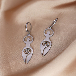 Серьги-кольца из нержавеющей стали Spiral Goddess 201&nbsp;FS-WG62312-01