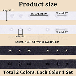 9.6~10 Yards 2 Farben Polyester-Verschlüsse Knopfbänder für DIY Näharbeiten&nbsp;FIND-GA0003-97B