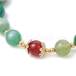 3 шт. браслеты из круглых бусин из натурального полосатого агата BJEW-JB11934