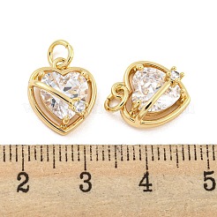 Латунные микропаве прозрачные подвески с фианитом&nbsp;KK-G490-31B-G