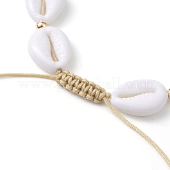 Регулируемые браслеты из плетеных бусин в форме ракушки из акрила AJEW-AN00571