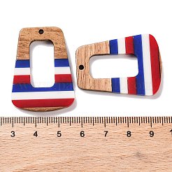 Подвески из непрозрачной полосатой смолы и орехового дерева в честь Дня независимости RESI-U010-02O