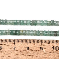 天然石グリーンアベンチュリンビーズ連売り  ロンデル  多面カット  4x2~2.5mm  穴：0.7~1mm  約156~162個/連  14.76~15.16インチ（37.5~38.5cm）&nbsp;G-Q606-46A-05