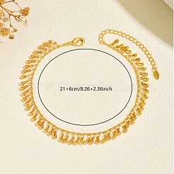 Летние пляжные женские браслеты на лодыжку из латуни с каплевидными кисточками&nbsp;IU8608