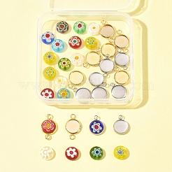 16 шт. 4 стиля подвески из нержавеющей стали с кабошонами STAS-FS0001-79