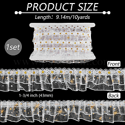 10 ярд двухслойной полиэстеровой плиссированной кружевной отделки DIY-FG0006-46