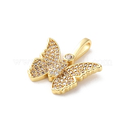 Латунные микропаве прозрачные подвески с фианитом KK-L227-007G