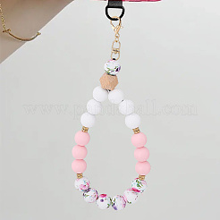 1 pendentif décoratif en silicone et bois&nbsp;HJEW-BM0001-61E
