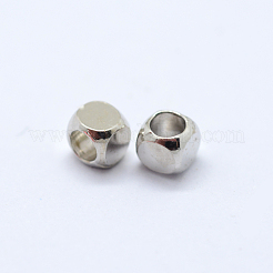 キューブ真鍮のスペーサービーズ  プラチナ  4x4x4mm  穴：3mm&nbsp;KK-L015B-01P