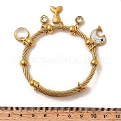 Браслеты с подвесками из нержавеющей стали 304 для женщин&nbsp;BJEW-Z141-03G