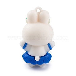 人形 PVC プラスチック ペンダント  兎  52x30x23.5mm  穴：3mm&nbsp;KY-S172-15B