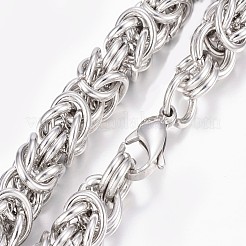 Не тускнеющие мужские ожерелья из нержавеющей стали 304 с византийскими цепочками NJEW-I205-23P