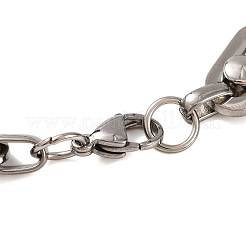 Браслеты из овальной цепи из нержавеющей стали 201 BJEW-B078-79P