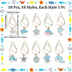 10 шт. 10 вида скрепок из углеродистой стали&nbsp;AJEW-CP00006