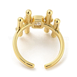 Открытое кольцо-манжета из латуни с микропаве из кубического циркония RJEW-C033-01G