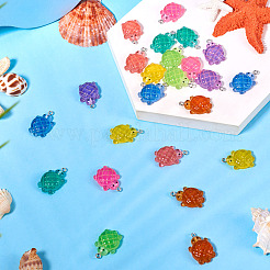 32 шт. 8-цветные градиентные подвески из непрозрачной светящейся смолы&nbsp;RESI-TA0003-64