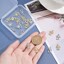 20шт 2 цвета латунные микро проложить кубический цирконий шармы&nbsp;KK-PH0002-51-WH