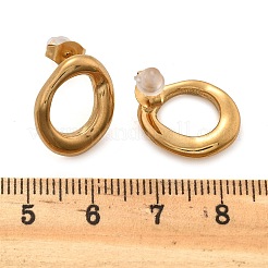 Массивные овальные серьги-гвоздики из нержавеющей стали 304 для женщин&nbsp;LS-EJEW-K306-28G