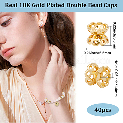 40 шт. латунные колпачки с двумя бусинами&nbsp;KK-BBC0022-78