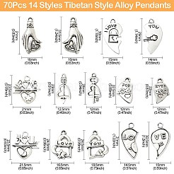 70шт 14 стиля подвески из сплава в тибетском стиле&nbsp;FIND-CJ0001-88