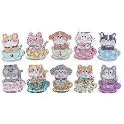 Kits de tapete acrílico para taza con pintura de diamante con tema animal diy&nbsp;PW-WG73351-01