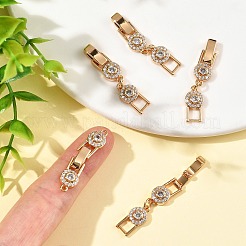 Fermoirs ovales pliables en laiton Shegrace avec micro-pavé de zircone cubique transparente&nbsp;XGRQ5S709-845-G