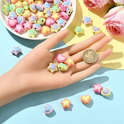 30шт 5 цвета непрозрачные акриловые бусины&nbsp;SACR-YW0001-88A