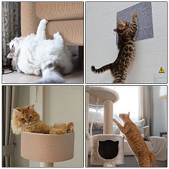 4 шт. 2-цветная квадратная полиэстеровая когтеточка для кошек своими руками AJEW-BC0007-61