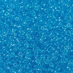 MIYUKIラウンドロカイユビーズ  日本製シードビーズ  （rr148)透明アクア  8/0  3mm  穴：1mm  約422~455PCS /ボトル  10 G /ボトル&nbsp;SEED-JP0009-RR0148