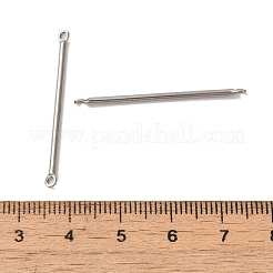 変色しない304ステンレススチールリンク  バーコネクタチャーム  ステンレス鋼色  35x2.5x1.5mm  穴：1.4mm&nbsp;STAS-Q323-05E-P