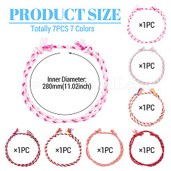 7 pulsera trenzada de cordón de algodón bohemio de 7 colores&nbsp;BJEW-TA0001-29
