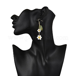 Гальванических стеклянные болтающийся серьги EJEW-TA00652-01