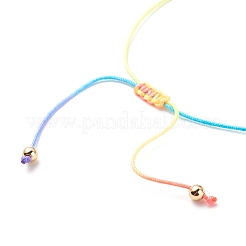 Bracelet en perles rondes tressées en bois naturel&nbsp;BJEW-JB08564