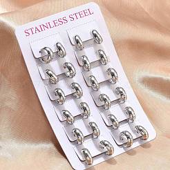 Boucles d'oreilles créoles en acier inoxydable 201&nbsp;EJEW-D354-21P-01