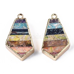 Кулоны из натуральной императорской яшмы цвета радуги&nbsp;G-S359-329