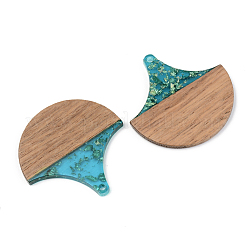 Pendentifs en résine transparente et bois de noyer&nbsp;RESI-S389-046A-B03