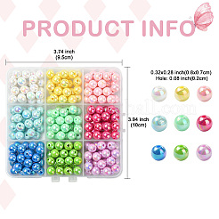 243шт 9 цвета непрозрачные акриловые бусины&nbsp;MACR-YW0003-69