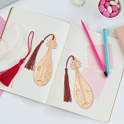 8 шт. 8 стиля старинный музыкальный инструмент пипа китайский стиль закладка с кисточками для любителей книг AJEW-GO0001-13