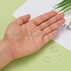 純銀製のフープピアスパーツ  リング  銀  14x1.2mm  ピン：0.7mm&nbsp;X-STER-E062-05B-S
