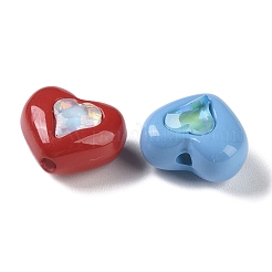 Акриловые бусины с аэрозольной краской X-OACR-H040-02