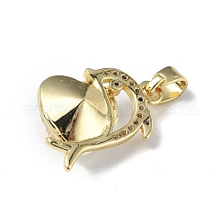 Настоящие 18-каратные позолоченные подвески из латуни с микропаве из прозрачного кубического циркония&nbsp;KK-C015-22G-10